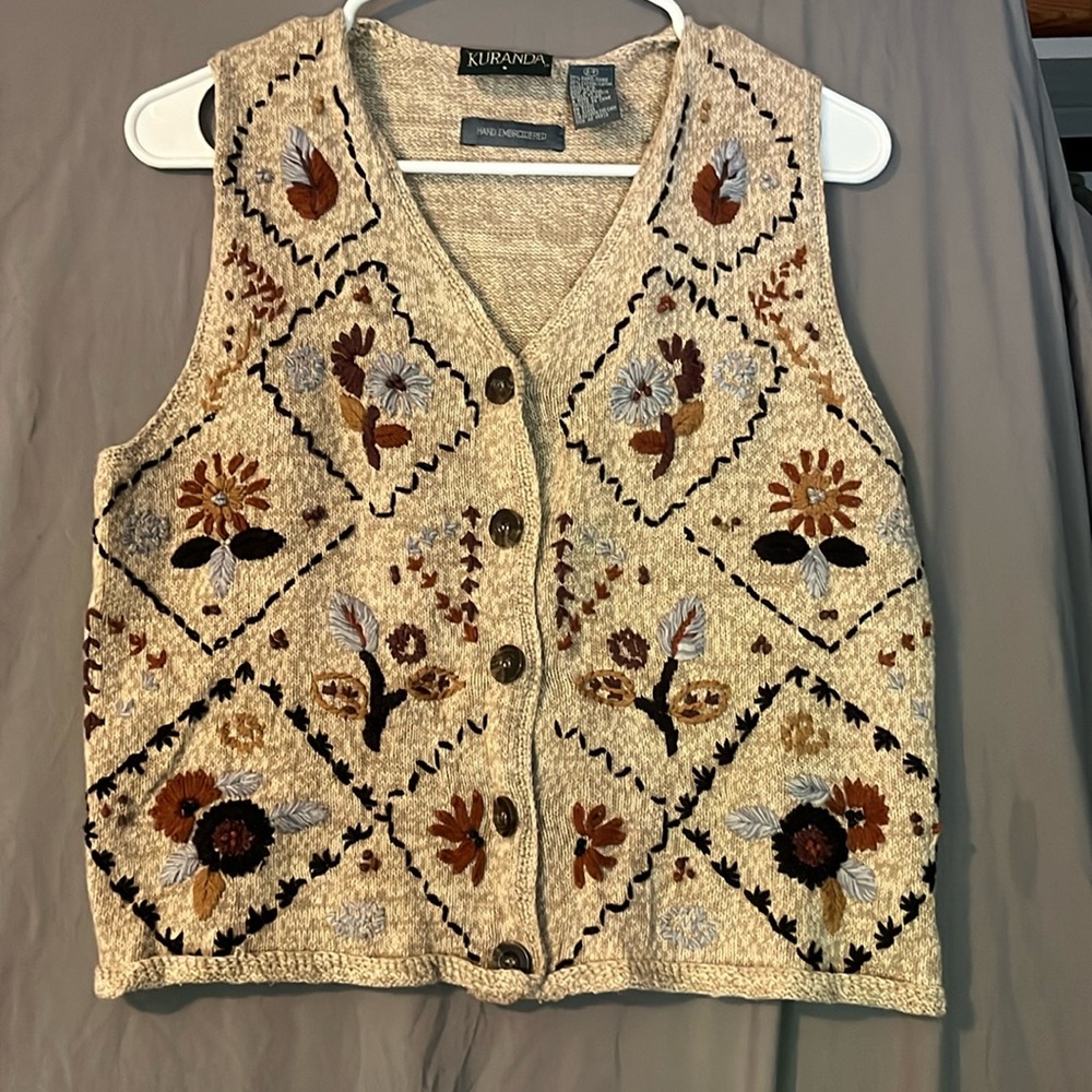 Vintage KURANDA hand embroidered vest